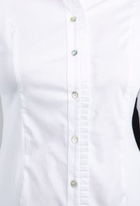 White Shirt with Pleated Placket