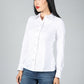 White Shirt with Pleated Placket