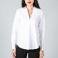 Floral Neckline White Shirt