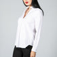 Floral Neckline White Shirt