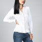 White Shirt with Pleated Hemline