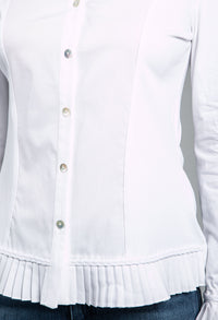 White Shirt with Pleated Hemline