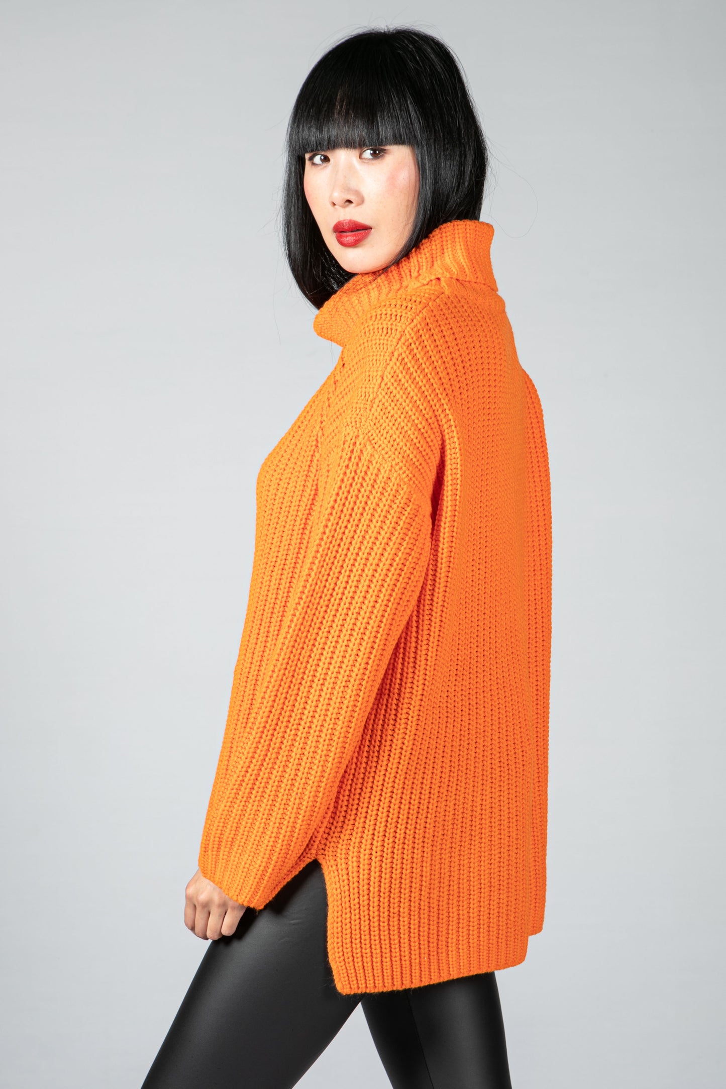 Orange Chunky Knit Jumper