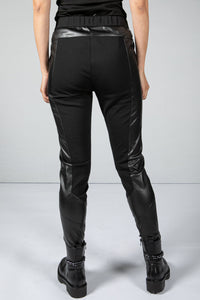 Faux Leather Panel Leggings