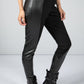 Faux Leather Panel Leggings