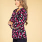 Fuchsia Petal Print Top