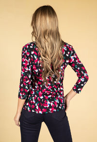 Fuchsia Petal Print Top