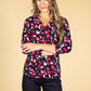 Fuchsia Petal Print Top