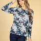 Deep Navy Rose Print Top