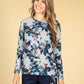 Deep Navy Rose Print Top