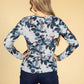 Deep Navy Rose Print Top