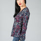 Paisley Print Top with Necklace Detail