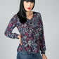 Paisley Print Top with Necklace Detail