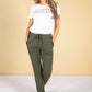 Khaki Silk Feel Stripe Joggers