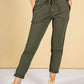 Khaki Silk Feel Stripe Joggers