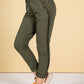 Khaki Silk Feel Stripe Joggers