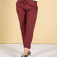 Maroon Silk Feel Stripe Joggers