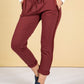 Maroon Silk Feel Stripe Joggers