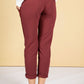 Maroon Silk Feel Stripe Joggers