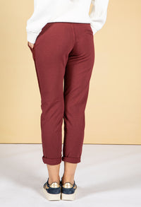 Maroon Silk Feel Stripe Joggers