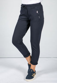 Navy Jog Pant with Zip Pocket