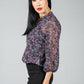 Fuchsia Paisley Blossom Print Top