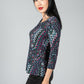 Abstract Peacock Print Top