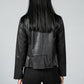 Inverted Lapel Vintage Faux Leather Jacket