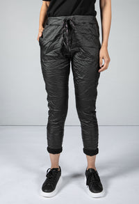 Faux Leather Crinkle Joggers