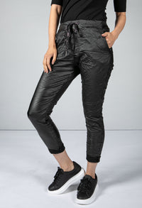 Faux Leather Crinkle Joggers