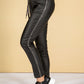 Leatherette Joggers in Black