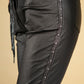 Leatherette Joggers in Black