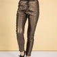 Leatherette Joggers in Dark Bronze