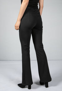 Soft Flared Trouser in Black