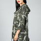 Camo Jacket with Sequin Back in Khaki