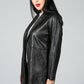 LEATHER LOOK OPEN JACKET IN BLACK