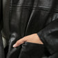 LEATHER LOOK OPEN JACKET IN BLACK