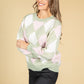 Argyle Knit Jumper in Sage & Powder Pink