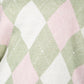 Argyle Knit Jumper in Sage & Powder Pink