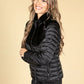 Faux Fur Quilted Jacket in Black