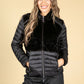 Faux Fur Quilted Jacket in Black