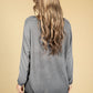 Soft V-Neck Long Sleeve Knit Top in Grey