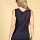 Navy Lace Neckline Cami