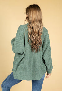 Cosy Chunky Knit Cardigan in Sage