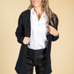 Open Front Knit Cardigan in Navy