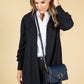 Open Front Knit Cardigan in Navy