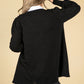 Open Front Knit Cardigan in Black