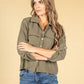 Cropped Pocket Blouse in Khaki