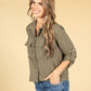 Cropped Pocket Blouse in Khaki