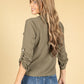 Cropped Pocket Blouse in Khaki